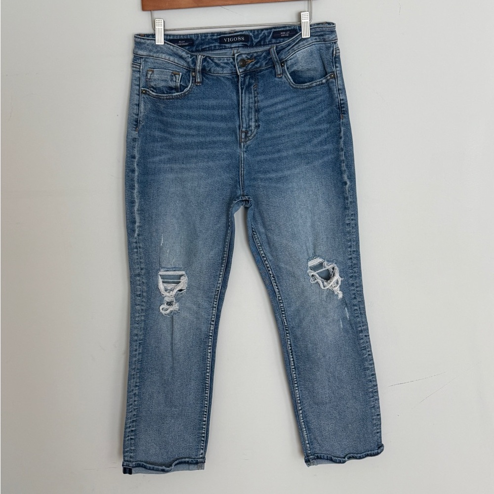 Vigoss Women's Riley Relaxed Straight‎ Distressed Jeans Size 30